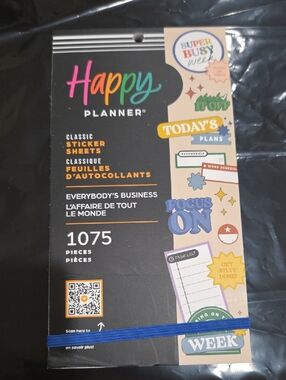 Happy Planner Black Sticker Book with Rainbow Logo Accents 🟨 TOTE